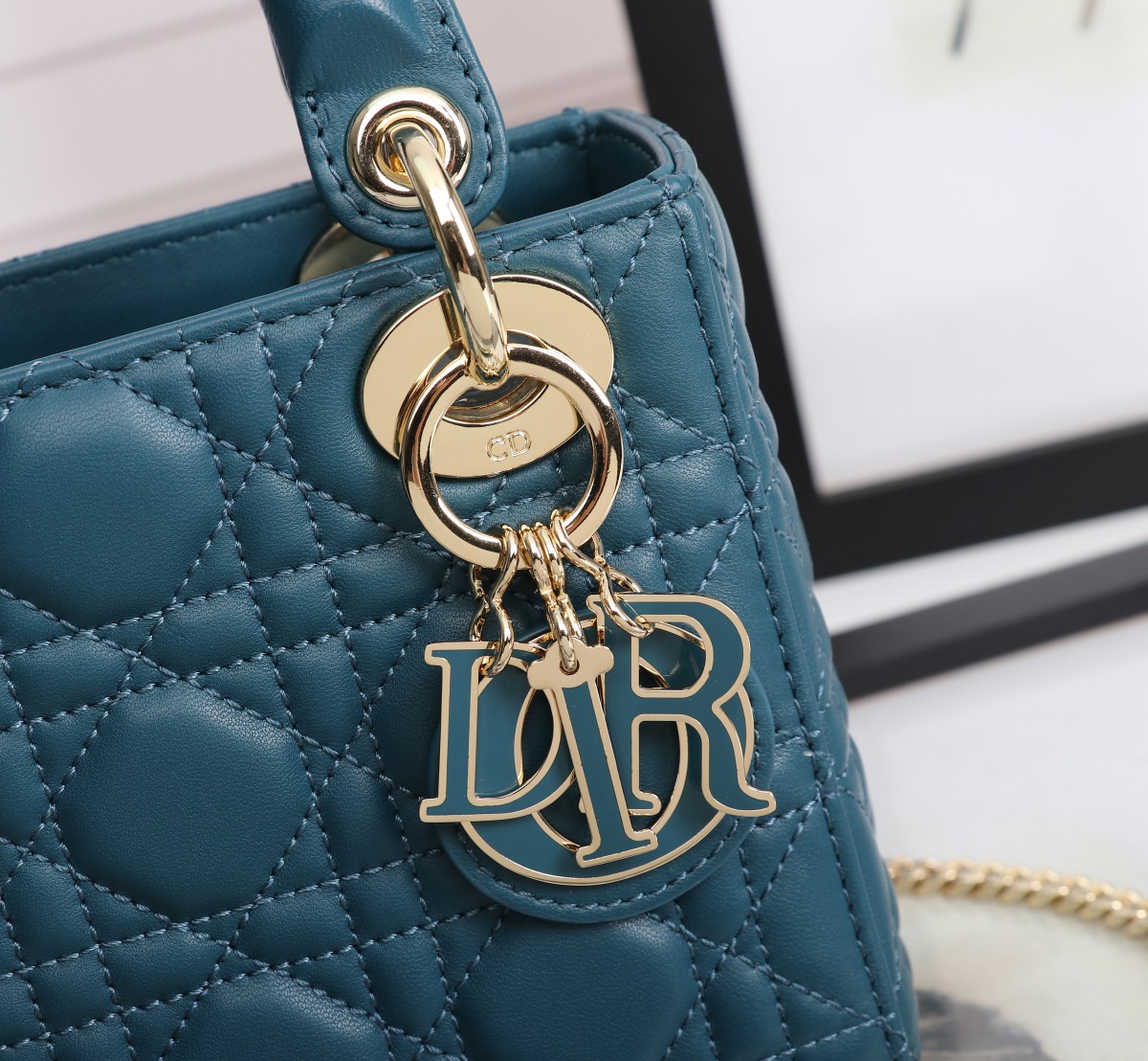 Mini Lady Dior Bag Dark Blue Cannage Lambskin